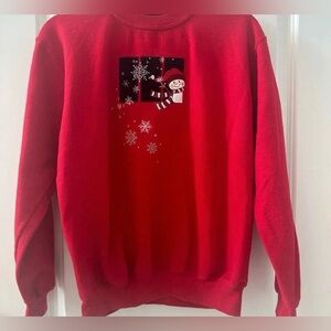 Top Stitch Women's Red Jumper vintage granny grandma retro size medium cozy